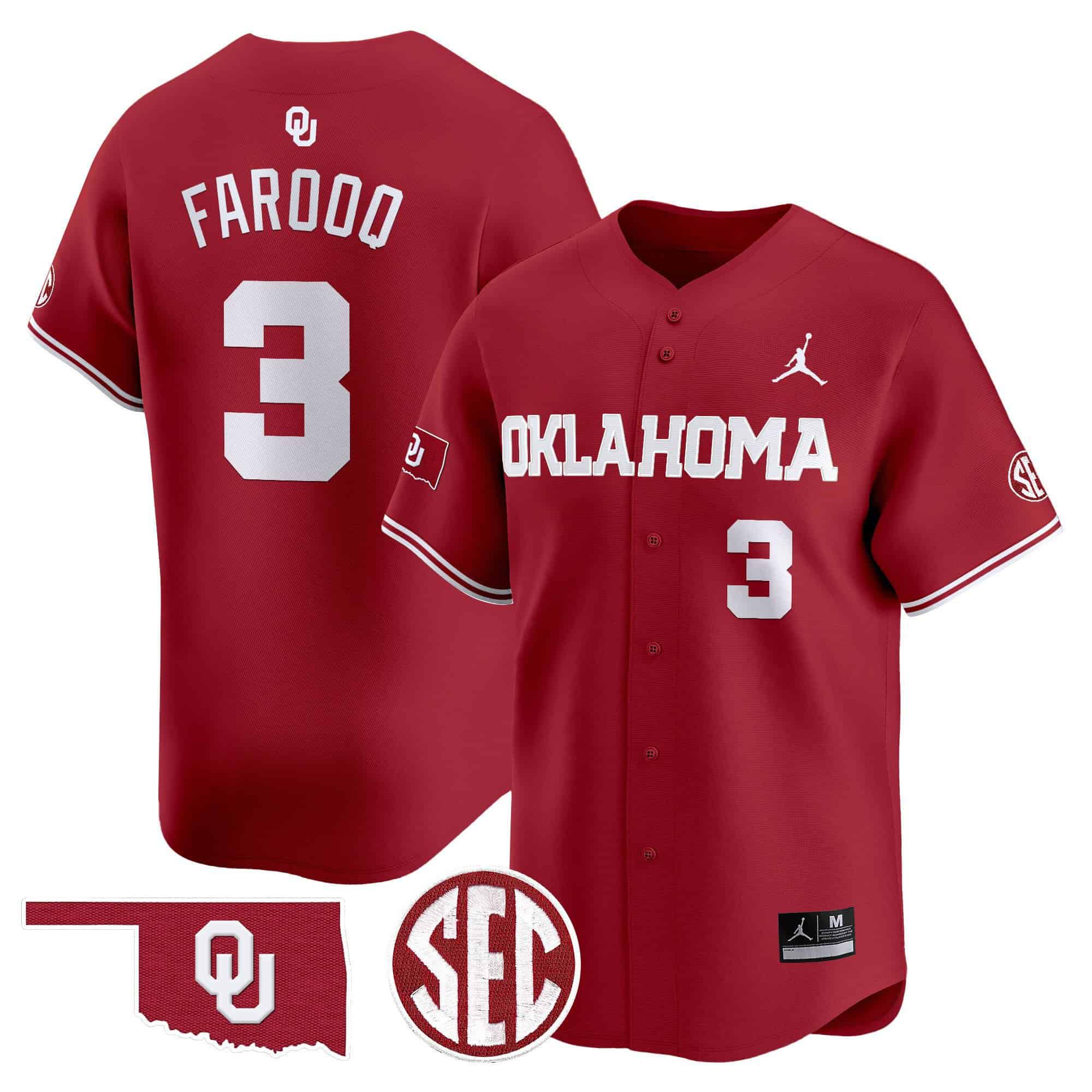 Men Oklahoma Sooners #3 Farooq Red 2024 Vapor Premier Limited NCAA Jersey